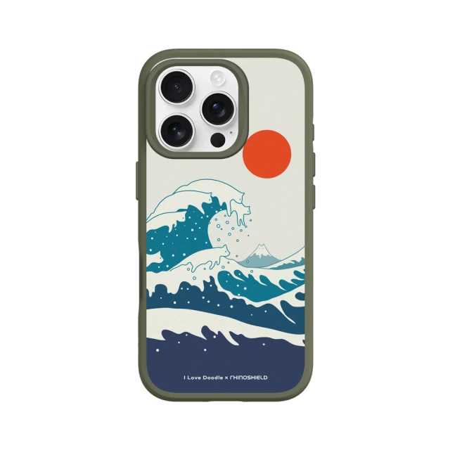 RHINOSHIELD 犀牛盾 iPhone 16系列 SolidSuit背蓋手機殼/貓咪海浪(I Love Doodle)