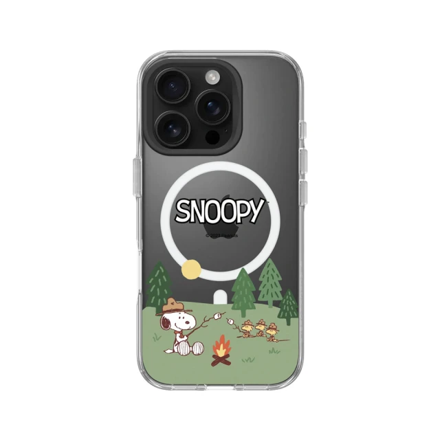 RHINOSHIELD 犀牛盾 iPhone 16系列 Clear MagSafe兼容 磁吸透明手機殼/史努比-露營趣(Snoopy)