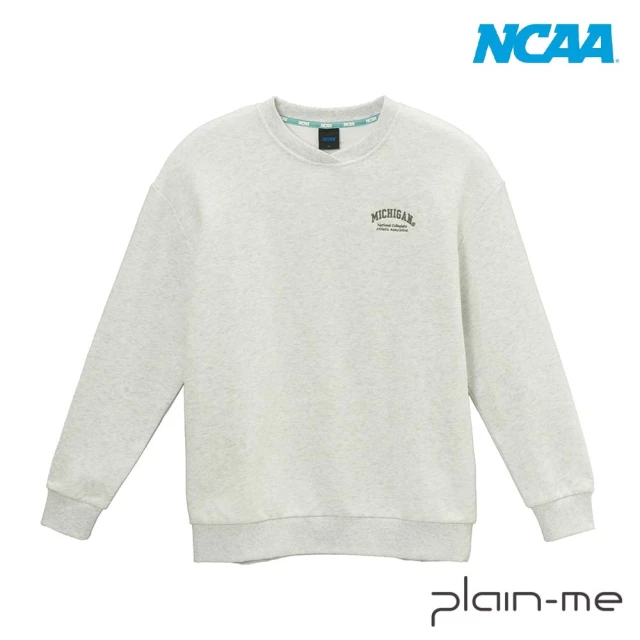 plain-me NCAA 中性圓領落肩刷毛長T NCAA0150-242-(男款/女款 共3色 長袖 長TEE 休閒上衣)