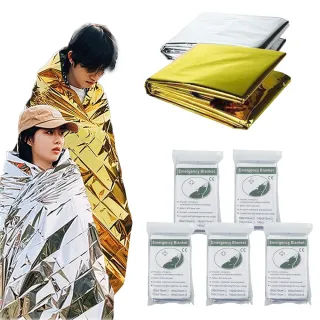 【JHS】5入組 加大升級 應急救生毯 防失溫高反光(應急救生毯 急救毯 保暖救生 地震災難應急)