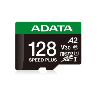 【ADATA 威剛】Speed Plus microSDXC UHS-I U3 A2 V30 128G記憶卡(附轉卡)