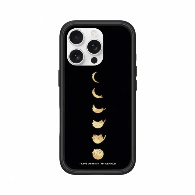 【RHINOSHIELD 犀牛盾】iPhone 16系列 Mod NX手機殼/I Love Doodle-貓咪月象-黑(I Love Doodle)