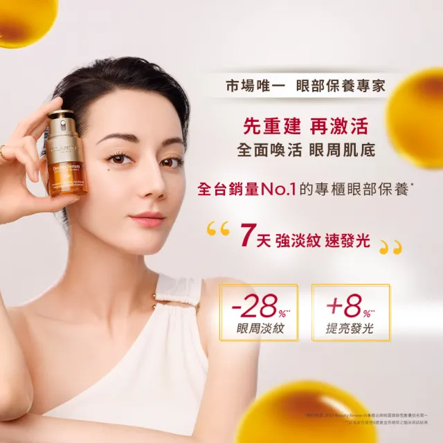 【CLARINS 克蘭詩】黃金亮眼萃20ml(眼部精華 眼膜 黑眼圈 細紋 雙11)