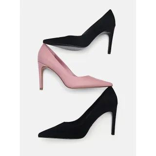 【PEDRO】Studio Ursula真皮高跟鞋-黑色/嫩粉色(小CK集團品牌 官方直營 商務必備)