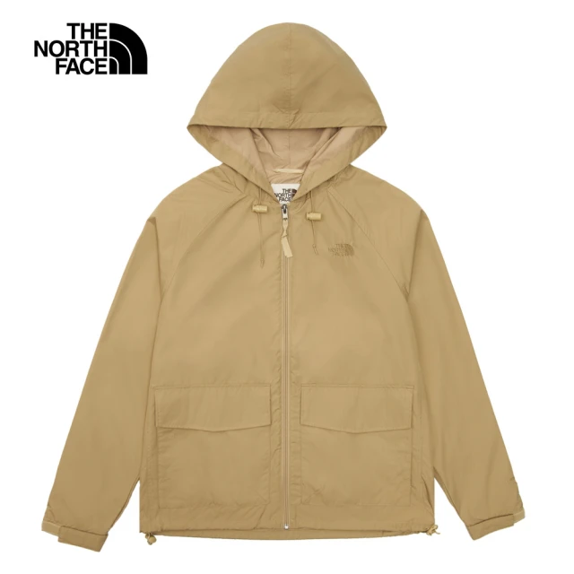 The North Face 北面男女款卡其色WindWall防風連帽外套｜81SBLK5