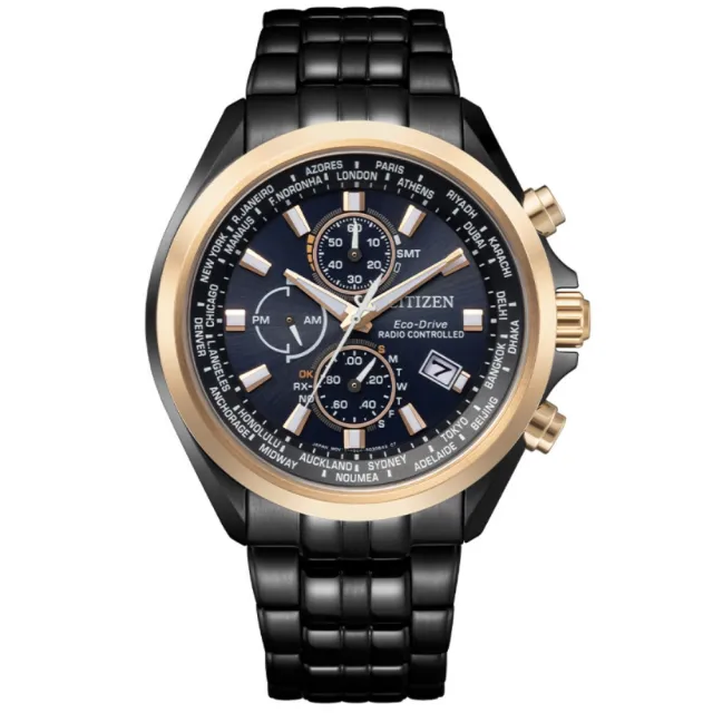 【CITIZEN 星辰】GENTS 亞洲限定 代言人廣告款 光動能萬年曆電波手錶/44mm(AT8206-81L)