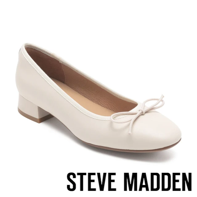 steve madden TWCLAIRE 拼接蝴蝶結低跟娃娃鞋(米色)