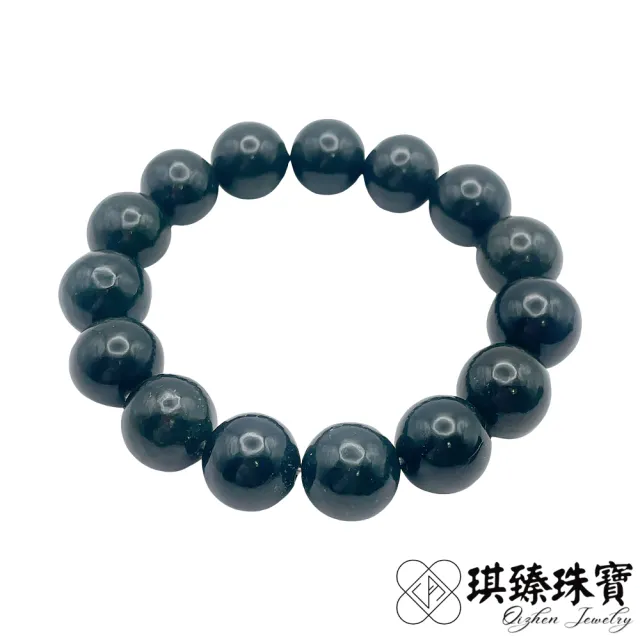【琪臻珠寶】天然和田玉青玉圓珠手珠手串(13mm圓珠_和闐玉_塔青手串_隨機出貨_618狂歡節_限時搶購)