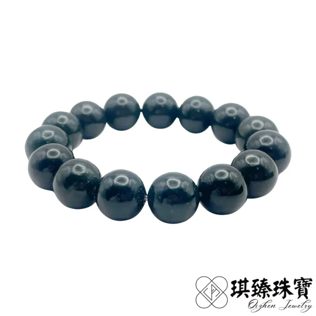 【琪臻珠寶】天然和田玉青玉圓珠手珠手串(13mm圓珠_和闐玉_塔青手串_隨機出貨_618狂歡節_限時搶購)