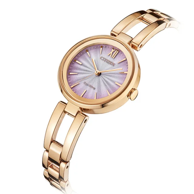 【CITIZEN 星辰】LADYS 光動能唯美氣質手鍊式女錶/漸層粉28mm(EM0809-83Z)