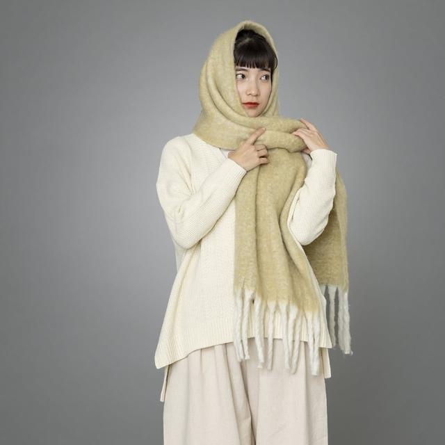 【Bonita 葆倪】素色粗流蘇披肩-967-4545(日本進口圍巾、披肩二用)