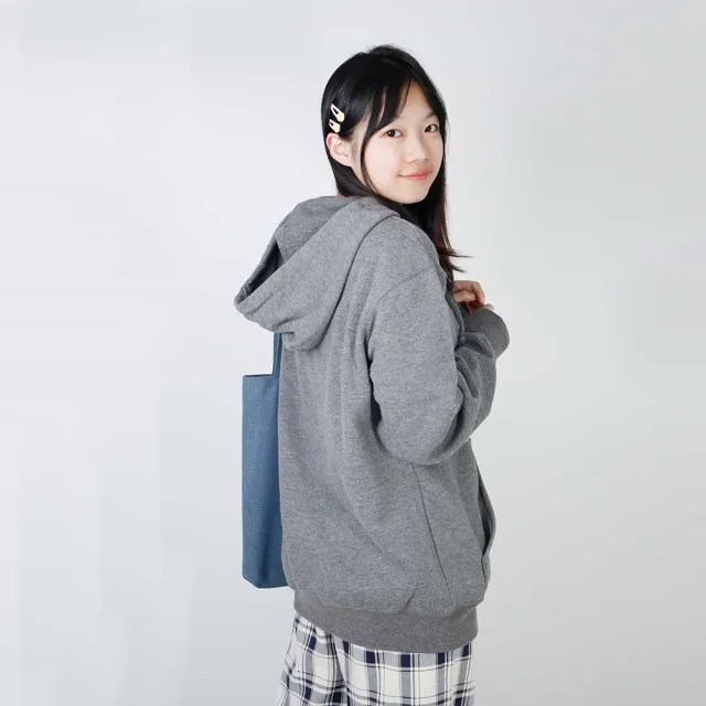 【GFoneone】寬鬆美式連帽大學T-深麻灰(大學T 帽T 長袖大學T 衛衣)