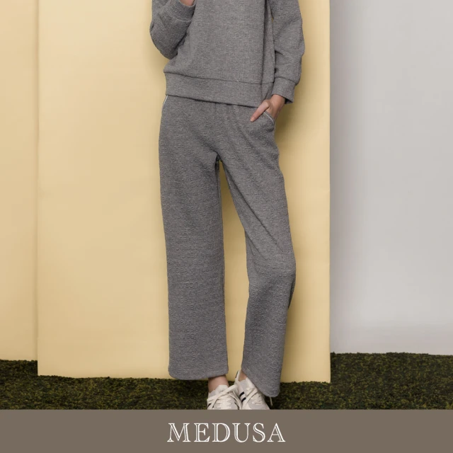 MEDUSA 曼度莎 現貨-灰色泡泡壓紋運動長褲（M-XL）｜女運動長褲 休閒長褲(501-7050B)