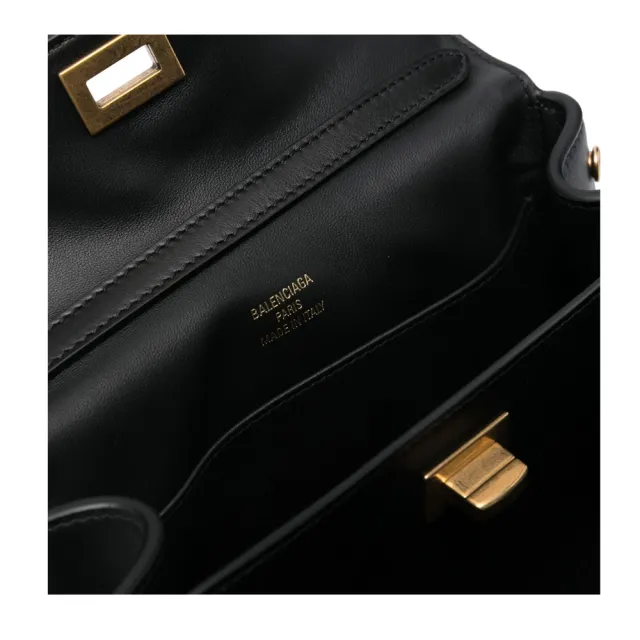 【Balenciaga 巴黎世家】795456 爆款翻玩Rodeo系列極簡垂墜小牛皮金扣MINI手提斜背包『entrupy安心購』
