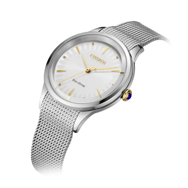 【CITIZEN 星辰】L系列 廣告款 非洲菊 光動能優雅腕錶/亮光銀32.5mm(EM0814-83A)