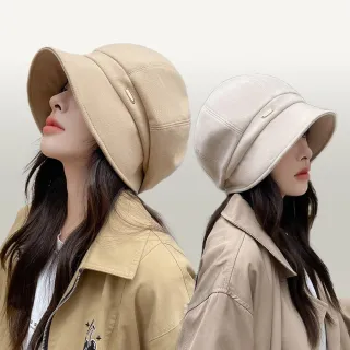 【I.Dear】日韓系街頭潮流寬簷護耳貝雷帽小顏帽(4色/盆帽/防寒)