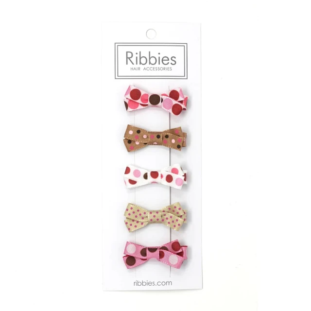 Ribbies 糖果蝴蝶結5入組-小圓點(蝴蝶結髮夾)