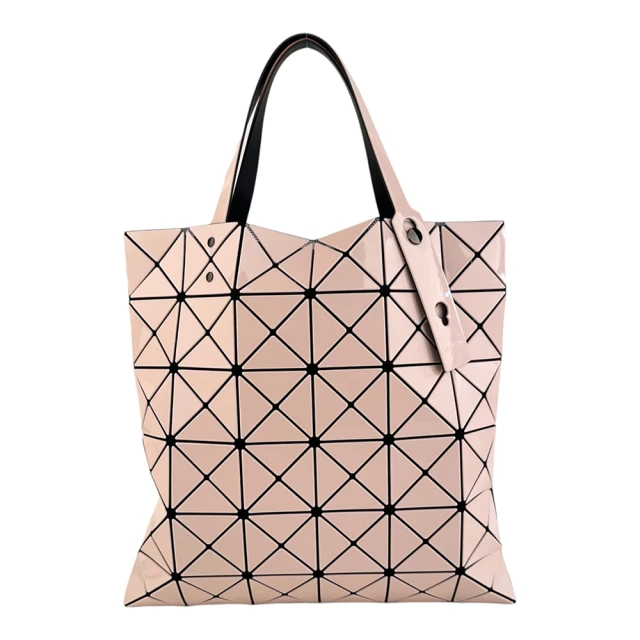 ISSEY MIYAKE 三宅一生 絢彩雙色幾何方格6x6手提包(淺粉/磚粉色)