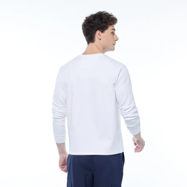 【NAUTICA】男裝 衝浪板印花長袖T恤(白色)