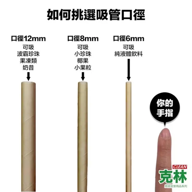 【CLEAN 克林】箱售12mm台灣茶吸管(茶纖維吸管 現貨 茶吸管 斜口吸管 環保餐具 環保吸管 可分解 吸管)