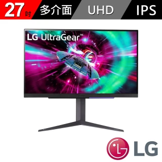 LG 樂金 27GR93U-B 27型 IPS 4K 144Hz 電競螢幕(HDR400/G-Sync/HDMI2.1/樞紐旋轉)