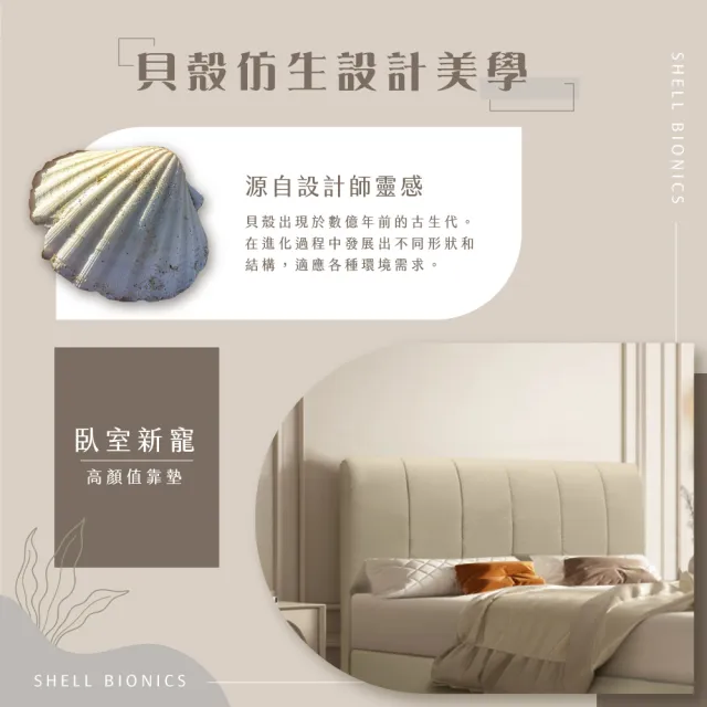 【IHouse】貝殼波堤 雙大6尺-房間兩件組/床組(貓抓皮床頭片+高腳床架)