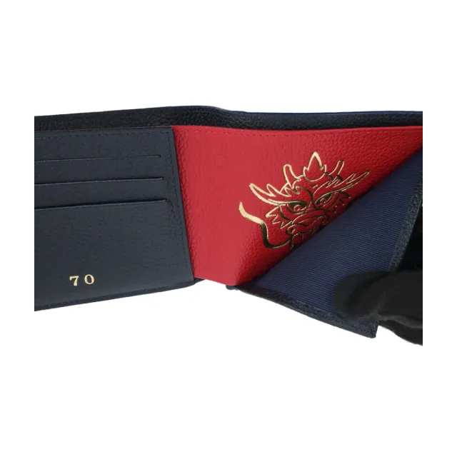 【FAURE LE PAGE】龍年限定經典logo拼接 6卡男短夾(藍/紅)