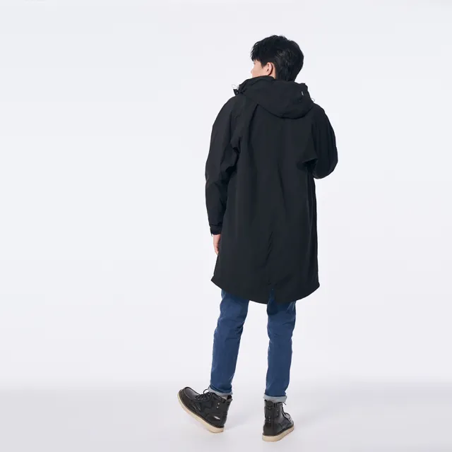 【5th STREET】中性 長版外套 機能外套 黑色(510626)