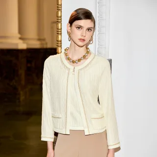 【ILEY 伊蕾】小香蕾絲假兩件上衣(杏；M-XL；1244071816)