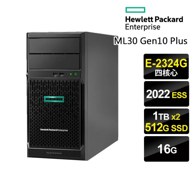 HP 惠普 E-2324G 四核直立伺服器(ML30 Gen