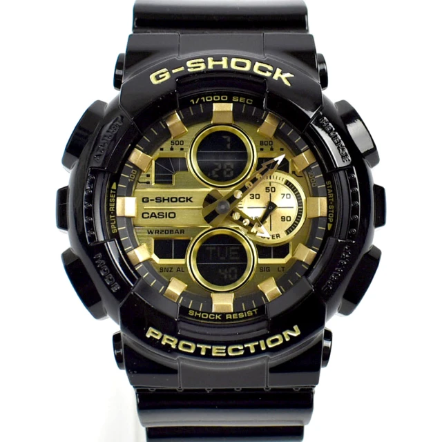 CASIO 卡西歐 G-SHOCK 黑金搶眼配色雙顯電子(G-SHOCK)