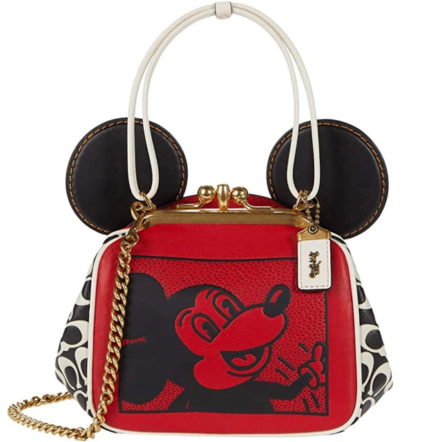 COACH COACH × Mickey Keith Haring 限量聯名款米奇耳朵珠釦鏈帶手提斜背包