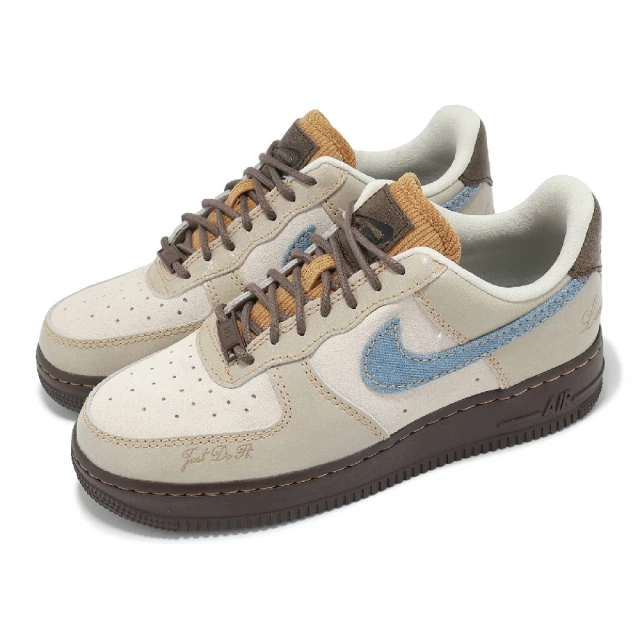 NIKE 耐吉 休閒鞋 Wmns Air Force 1 07 LX Love & Peace 女鞋 AF1 棕 藍(HQ3458-142)