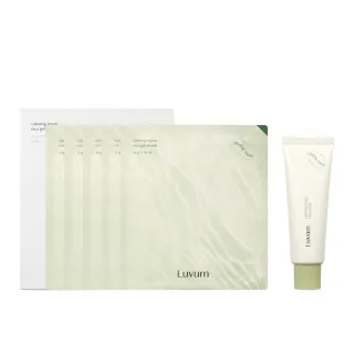 【Luvum】韓國 舒緩恢復護理組 積雪草幼苗冰凝膠面膜5片+高效修復乳霜50ml 敏感肌適用 官方直營(面膜 乳霜)