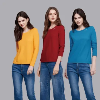 【MYSHEROS 蜜雪兒】網路獨家商品 細針織上衣 LOGO鑽飾 素色好搭配(多色任選)