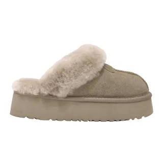 【Ann’S】防潑水鍍膜-真皮真羊毛厚底穆勒雪靴5cm(墨綠)