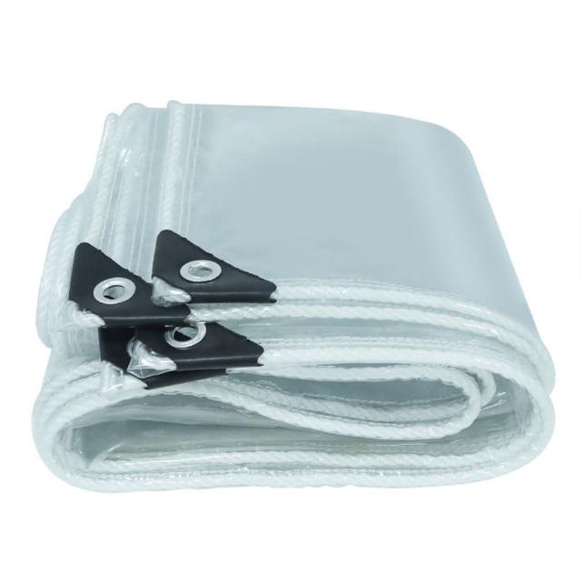 【寶盒 】100×200cm透明防水布PVC防雨布 戶外雨棚布 陽台樓頂遮雨防水 保護膜 防風擋雨 包邊附綁繩 