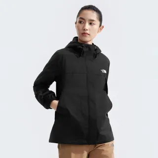 【The North Face 官方旗艦】北面女款黑色DryVent防水透氣連帽衝鋒衣｜5K2X4H0(外套)