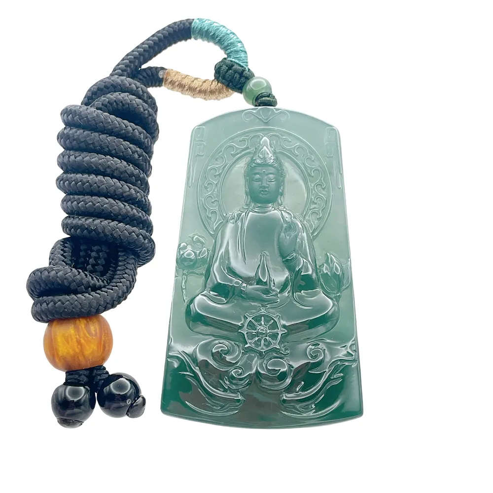 琪臻珠寶】天然A貨翡翠冰種藍水寶瓶觀音吊墜(淨瓶觀音_觀世音菩薩_觀音