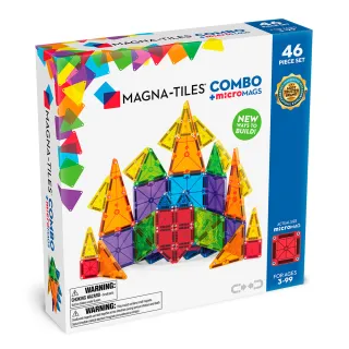 【Magna-Tiles】microMAGS磁力片-46片套組(迷你磁力片26片+一般磁力片20片)