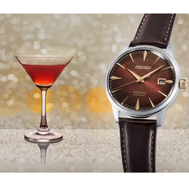 【SEIKO 精工】PRESAGE 限量款70週年石榴蜂蜜調酒師機械錶/40.5mm 父親節 (4R35-01T0R SRPL21J1)