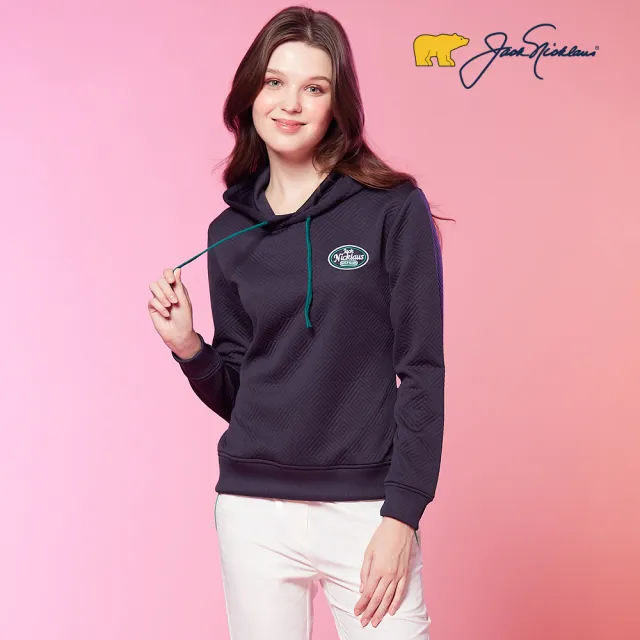 【Jack Nicklaus 金熊】GOLF女款抗UV吸濕排汗帽T(深藍色)