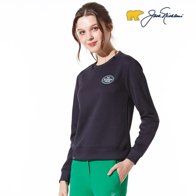 【Jack Nicklaus 金熊】GOLF女款抗UV吸濕排汗圓領T-SHIRT(深藍色)