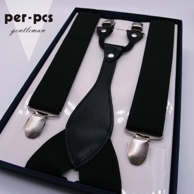 【per-pcs 派彼仕】嚴選休閒品味吊帶_斜紋黑(HB-0078)