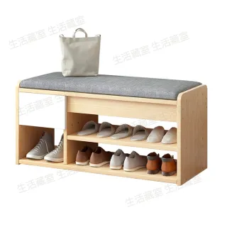 【生活藏室】帶抽屜雙層收納穿鞋椅80x30x42cm(鞋櫃 穿鞋椅 玄關椅 鞋架 換鞋凳)