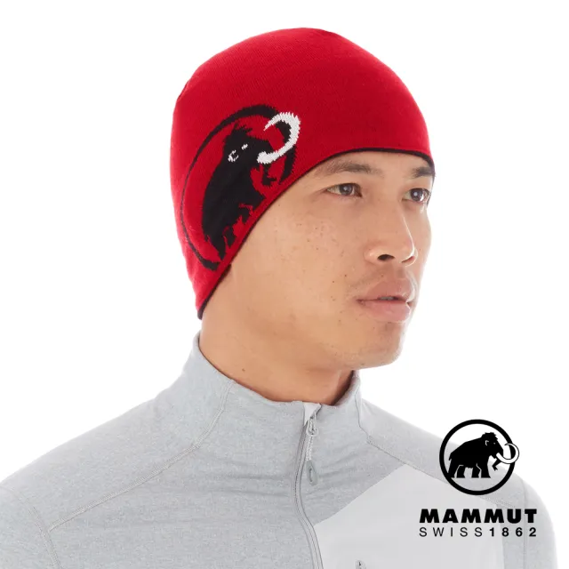 【Mammut 長毛象】Mammut Logo Beanie 正反兩用保暖針織LOGO羊毛帽 黑色 #1191-04891