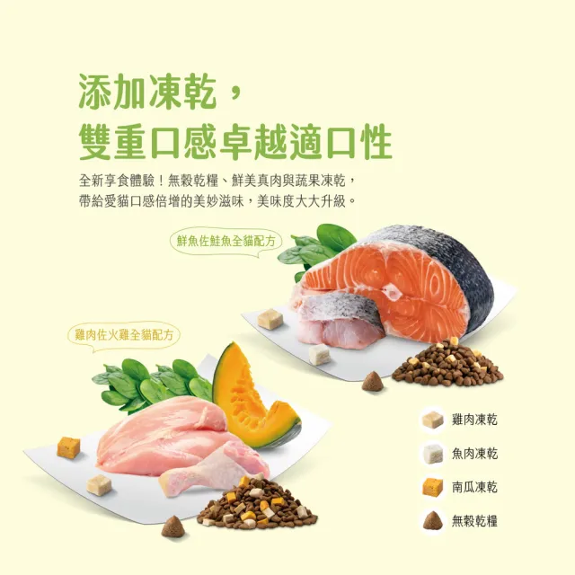 【Natural Kitty 自然小貓】低碳無穀凍乾糧｜800g(貓飼料/貓乾糧/貓主食/全齡貓/無穀配方/凍乾)