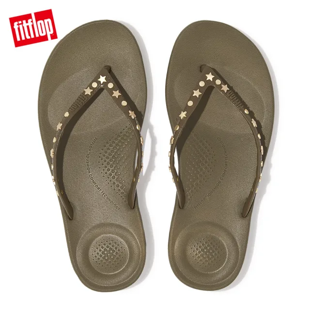 【FitFlop】IQUSHION STAR-STUD ERGONOMIC FLIP-FLOPS 鉚釘裝飾人體工學夾腳涼鞋-女(三色)