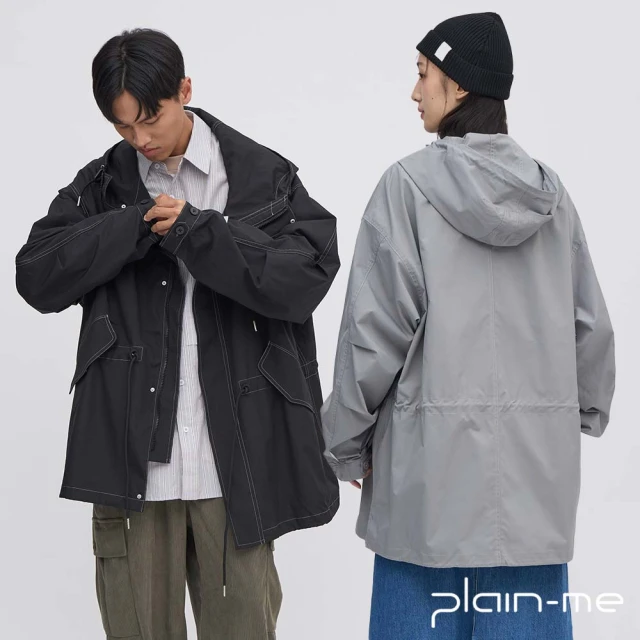 plain-me 雙11 軍風連帽風衣外套 PLN1141-242(男款/女款 共3色 防風外套 休閒外套)