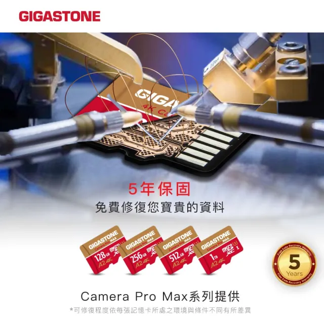 【GIGASTONE 立達】Camera Pro MAX microSDXC UHS-Ⅰ U3 A2 4K 128GB錄影監控記憶卡-3入組(網路攝影機)